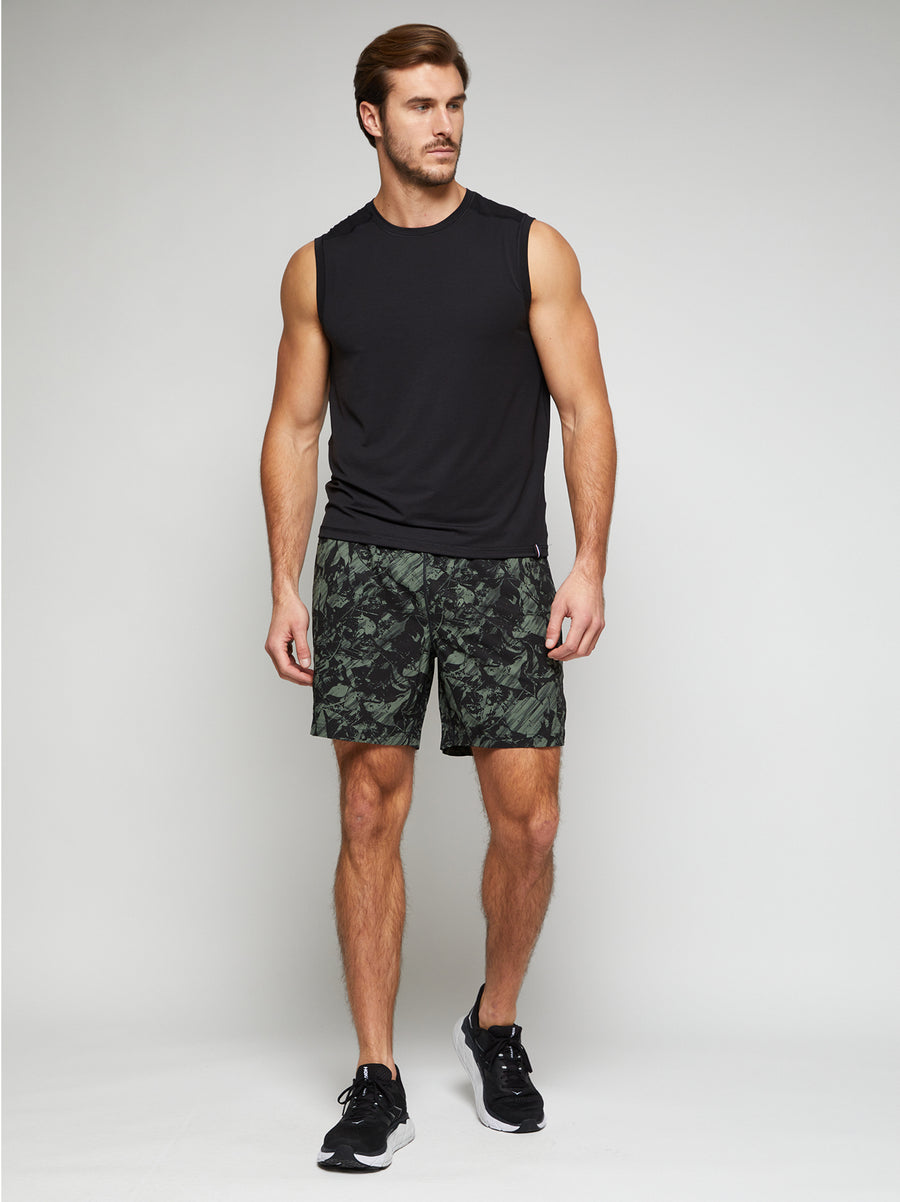 Men's sustainable performance muscle tee in black