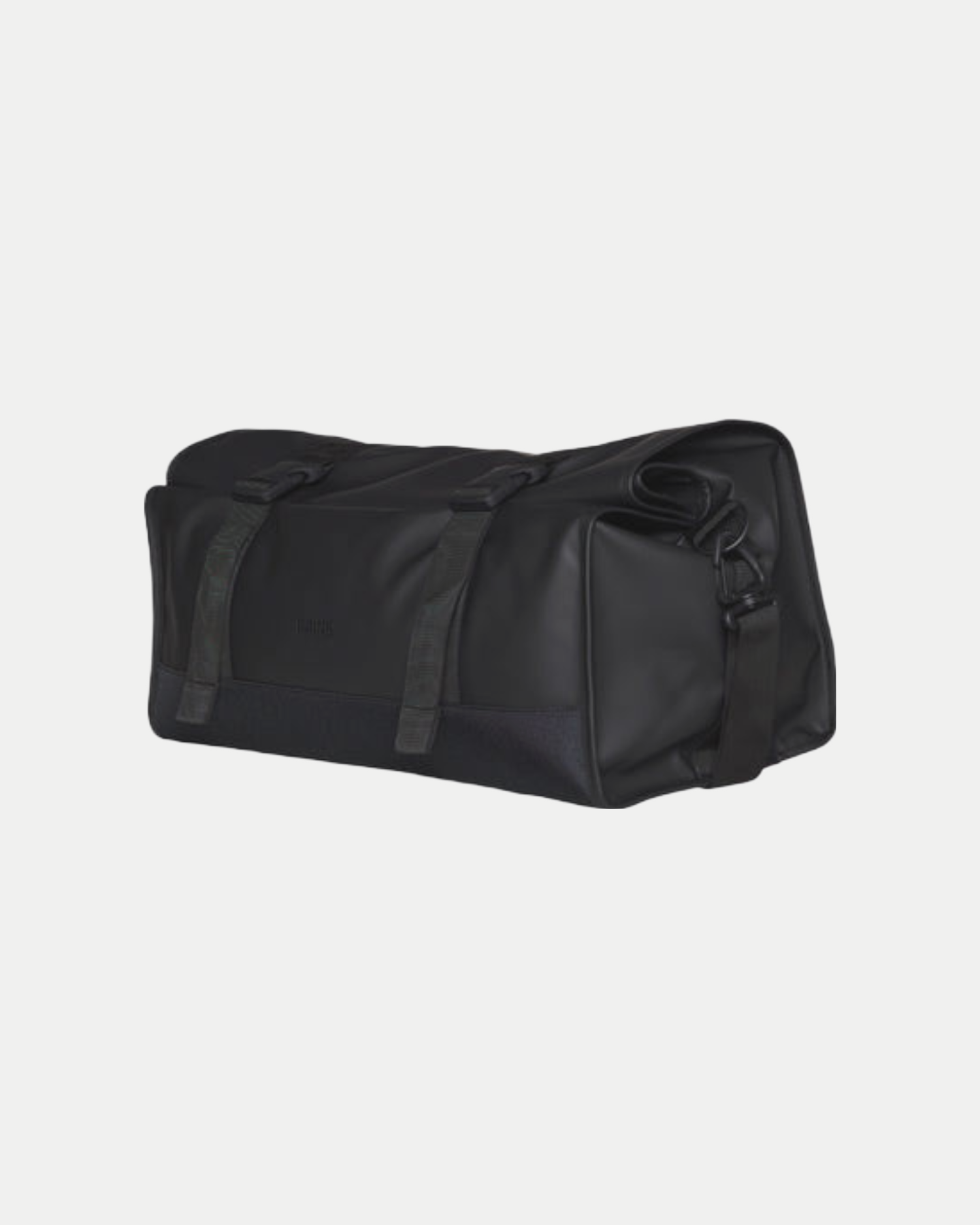 Waterproof duffel bag with rolltop closure in black