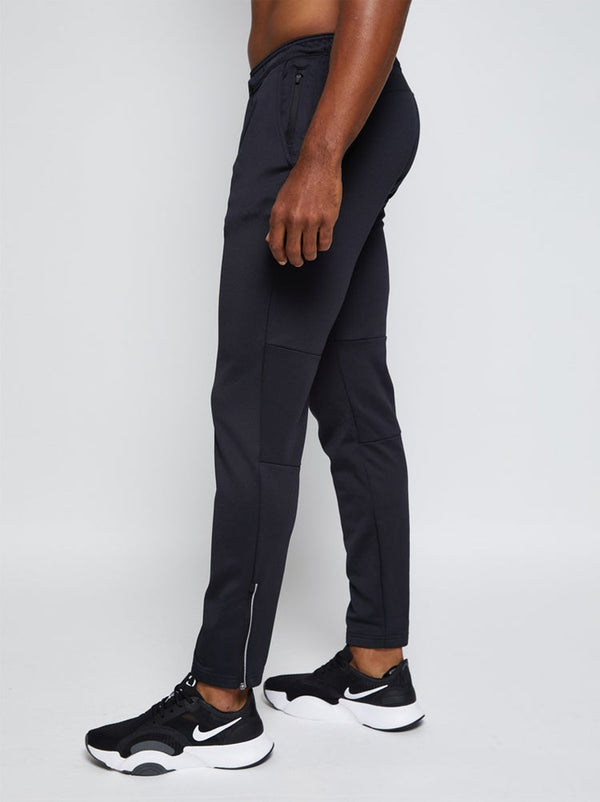Men's gym to street soft athletic track pants in black