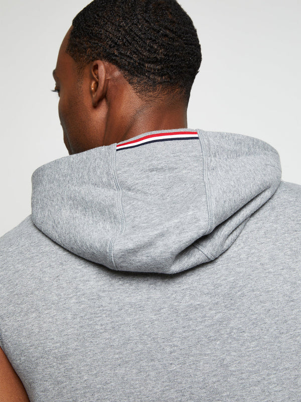 Men's athletic pullover sleeveless hoodie in grey