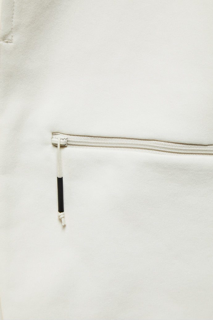 Men's 8 inch casual track style sweat short in off-white 