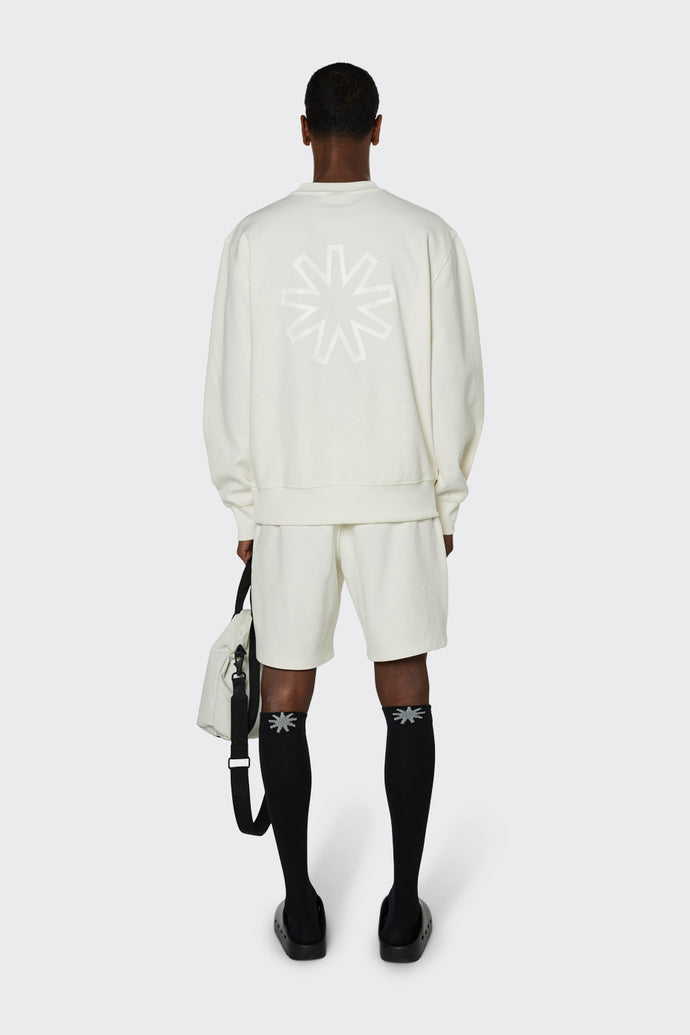Men's athletic fit crewneck sweatshirt in off-white