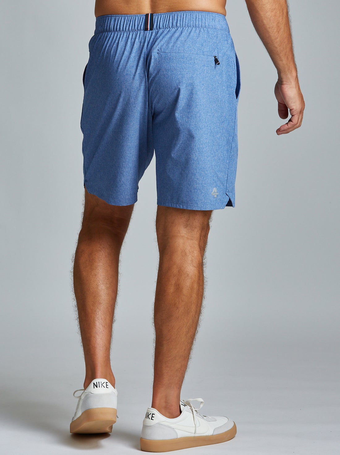 Men's athletic multi-functional short in heather blue