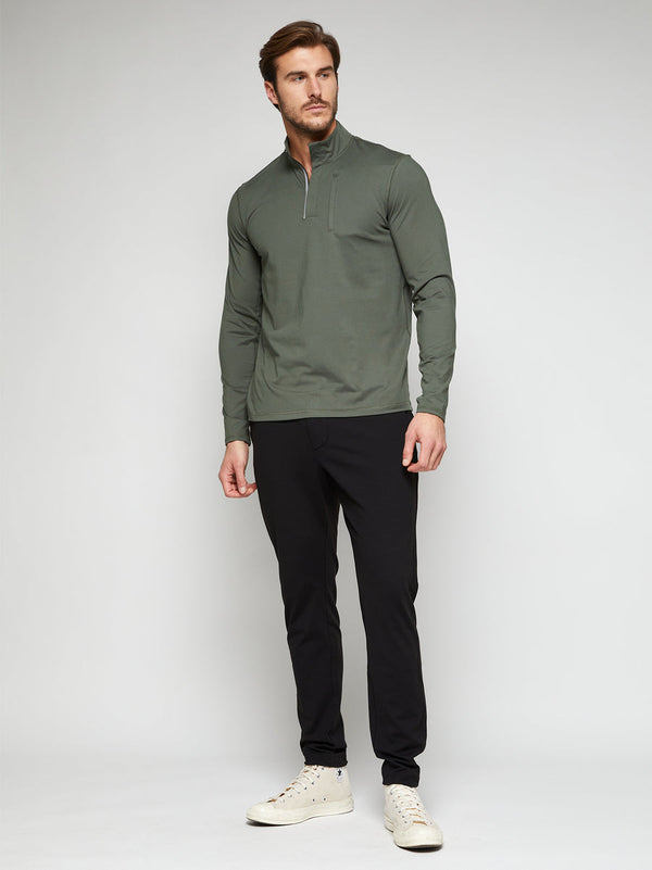 Men's active quarter zip shirt in thyme green
