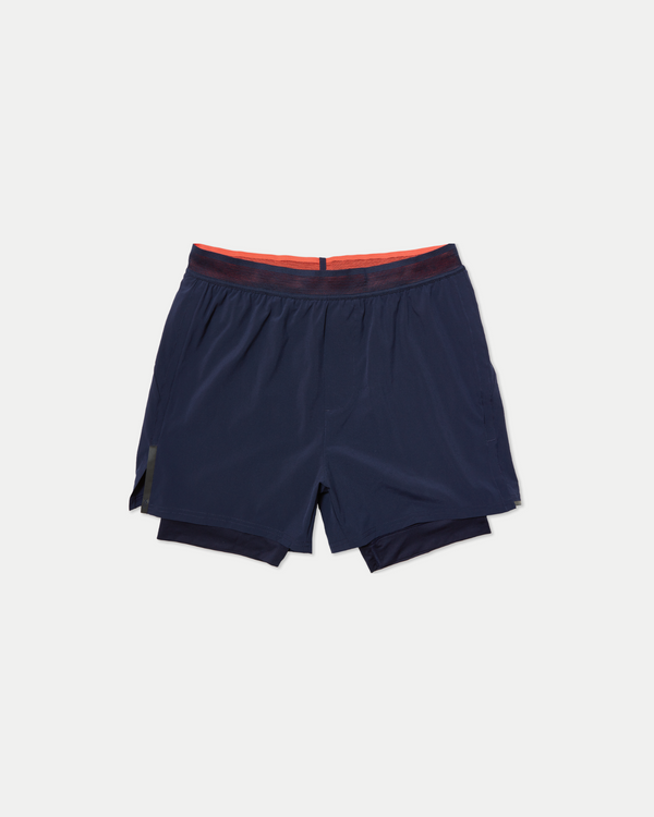Men's 4 inch lined work out short in navy blue. Perfect running short.