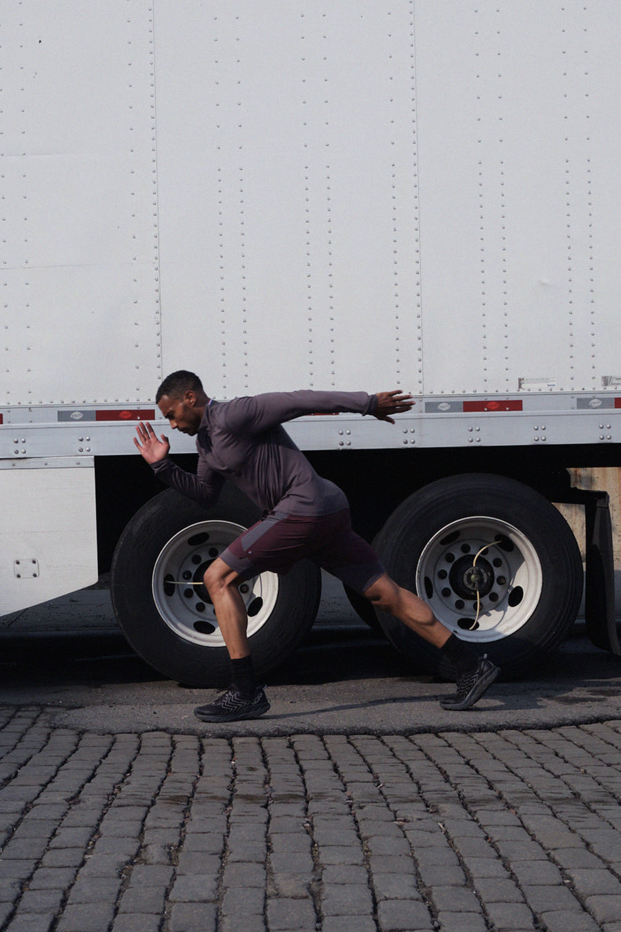 Men's active quarter zip shirt in charcoal gray